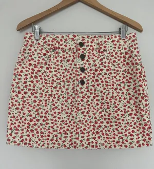 BILLABONG Floral Denim Mini Skirt Sz 30W 90s 2Yk Boho