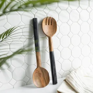 Black Marble Serving Utensils, Set Of 2
