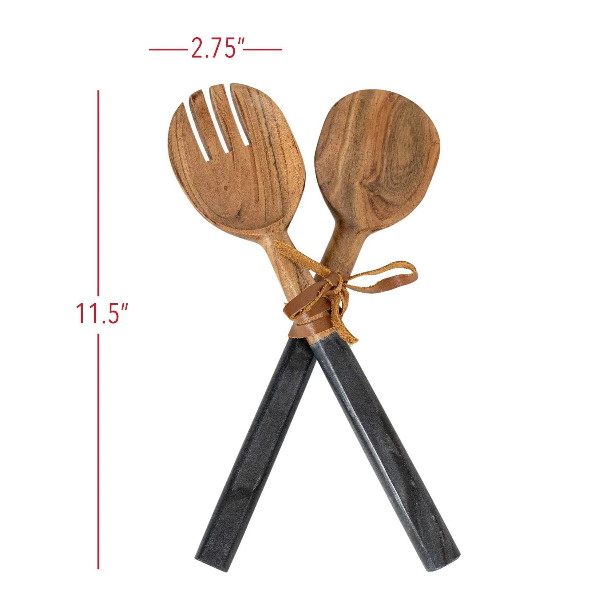 Black Marble Serving Utensils, Set Of 2
