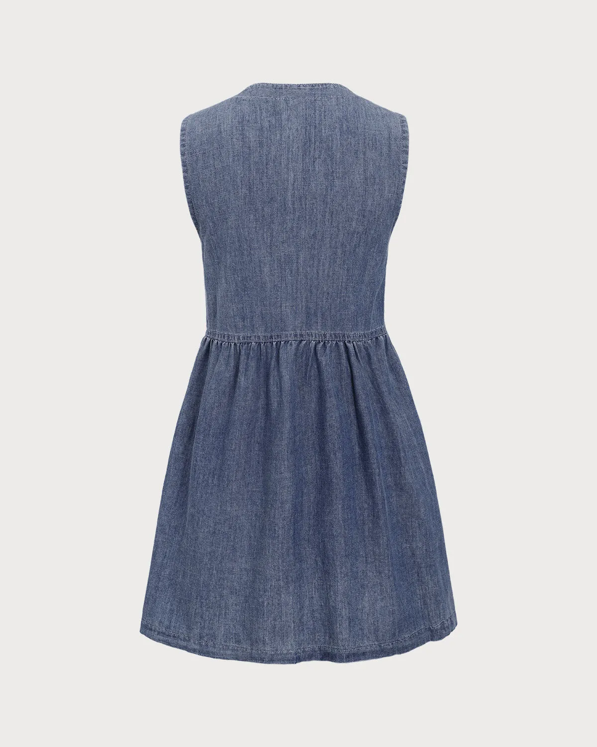Blue Denim Sleeveless Mini Dress
