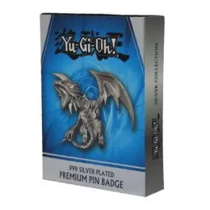 Blue Eyes White Dragon Silver Plated XL Premium Pin Badge