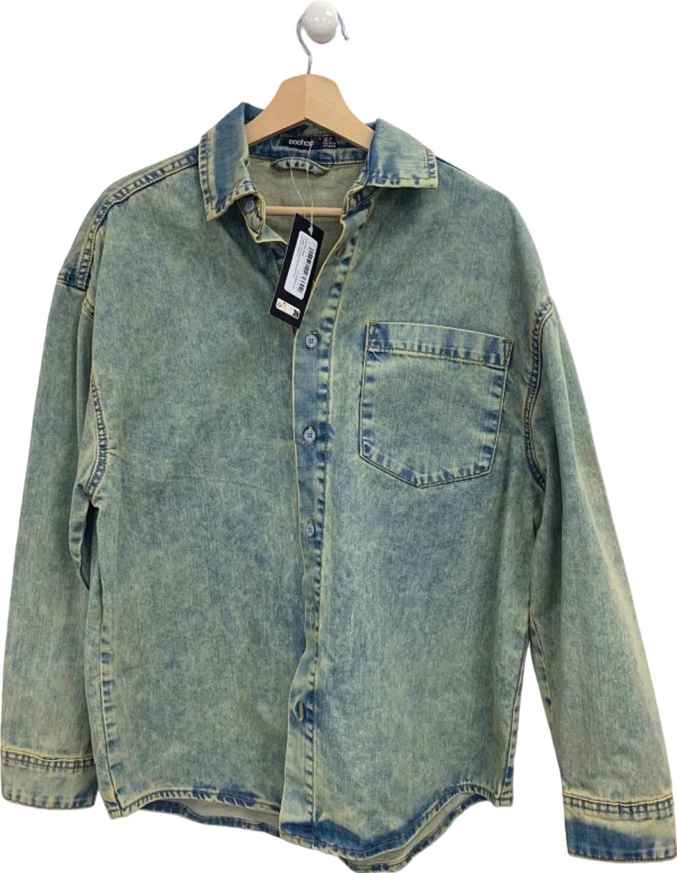 Boohoo Vintage Tint Oversized Denim Shirt UK 10