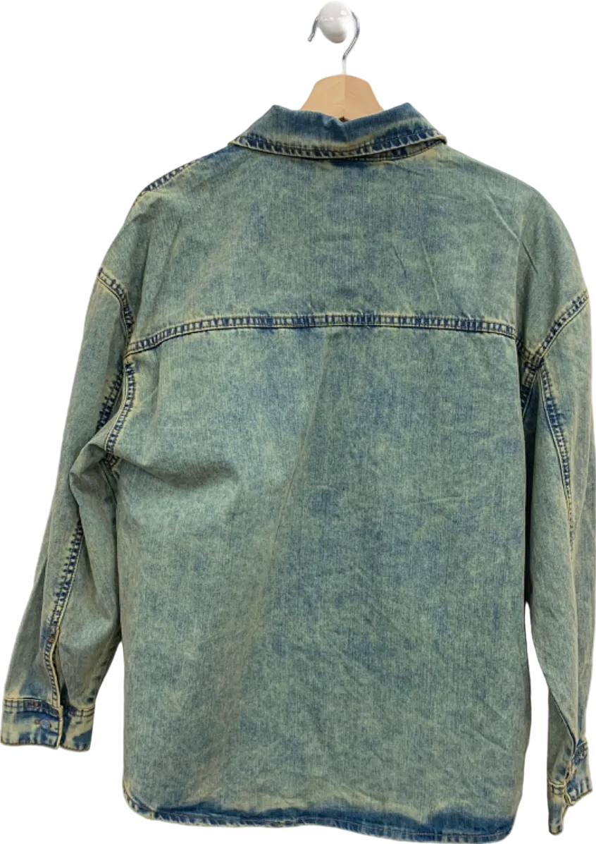 Boohoo Vintage Tint Oversized Denim Shirt UK 10