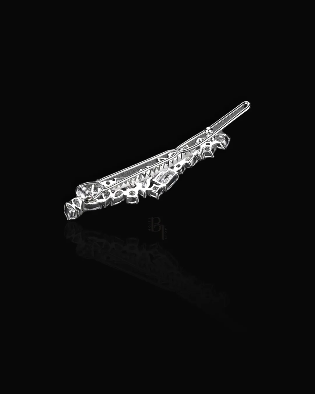Bridal 14k White Gold Hair Pin with Set of Signature Silver Bobby Pins