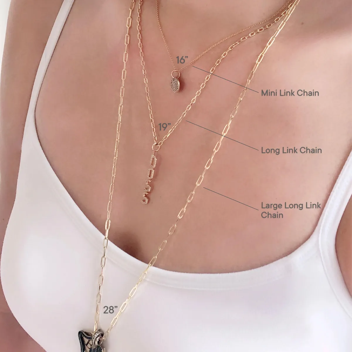 Bridget King Long Link 28" Chain in Yellow Gold