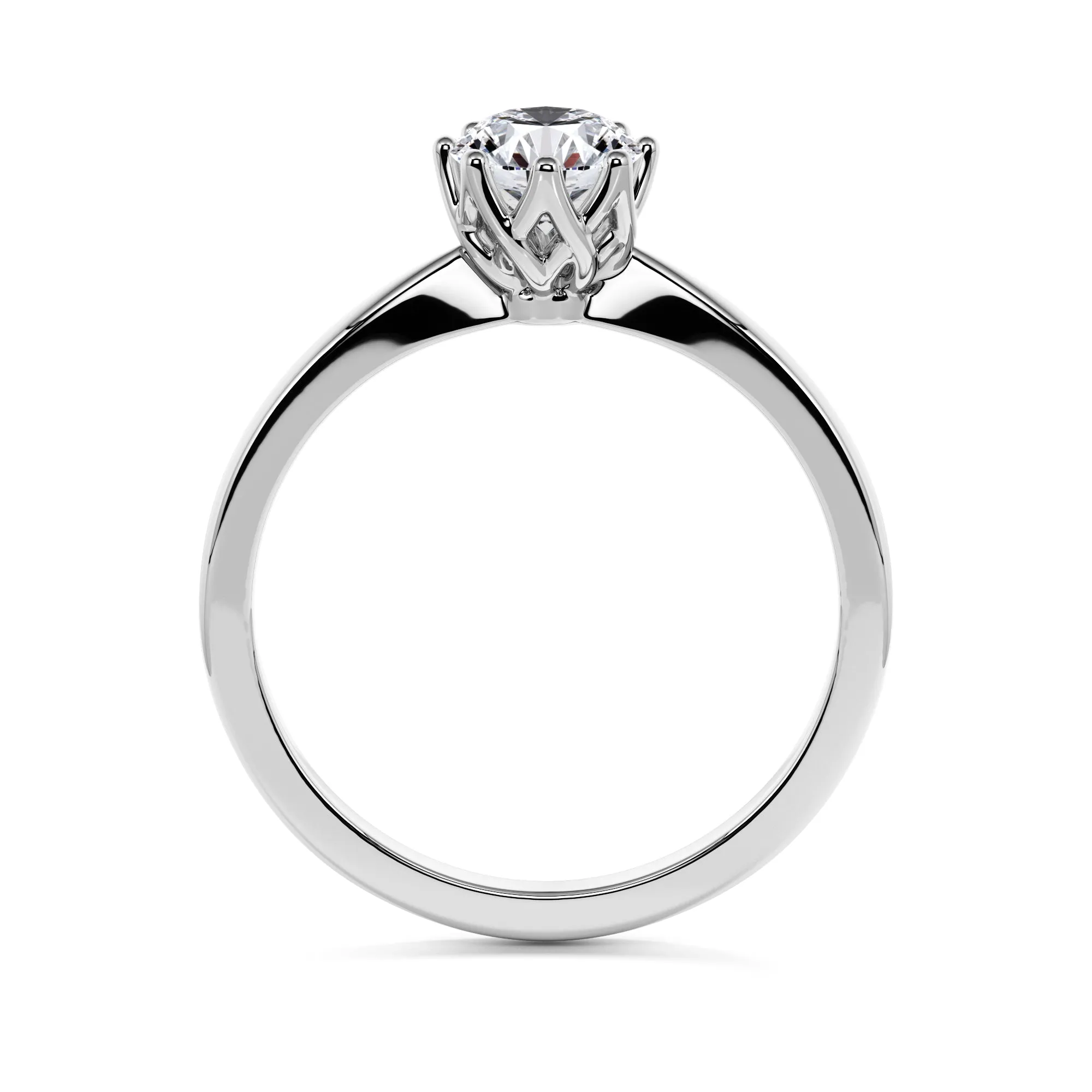 Bright Horizon Flower Natural Round  Diamond Engagement Ring