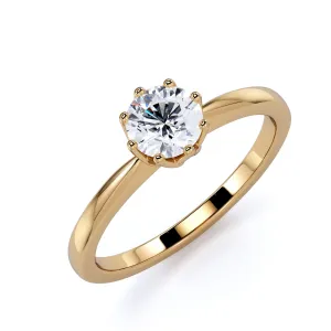 Bright Horizon Flower Natural Round  Diamond Engagement Ring