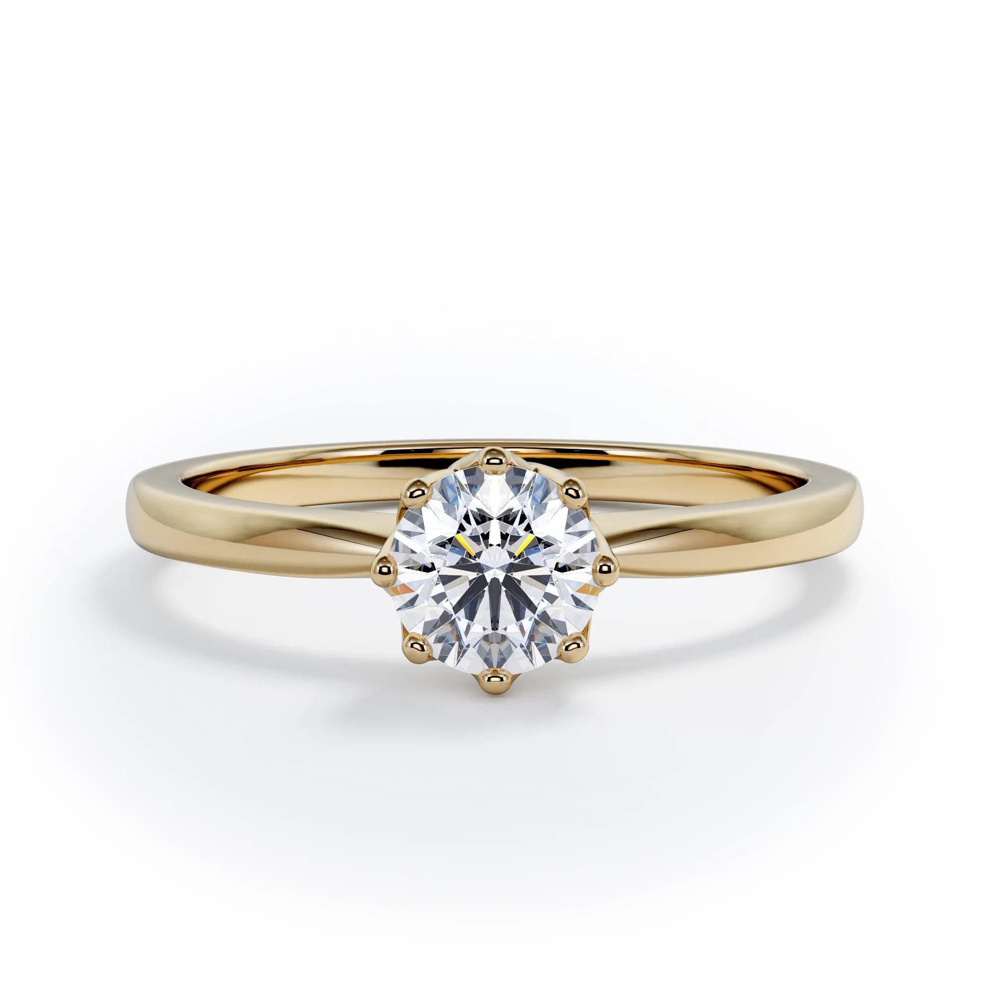 Bright Horizon Flower Natural Round  Diamond Engagement Ring