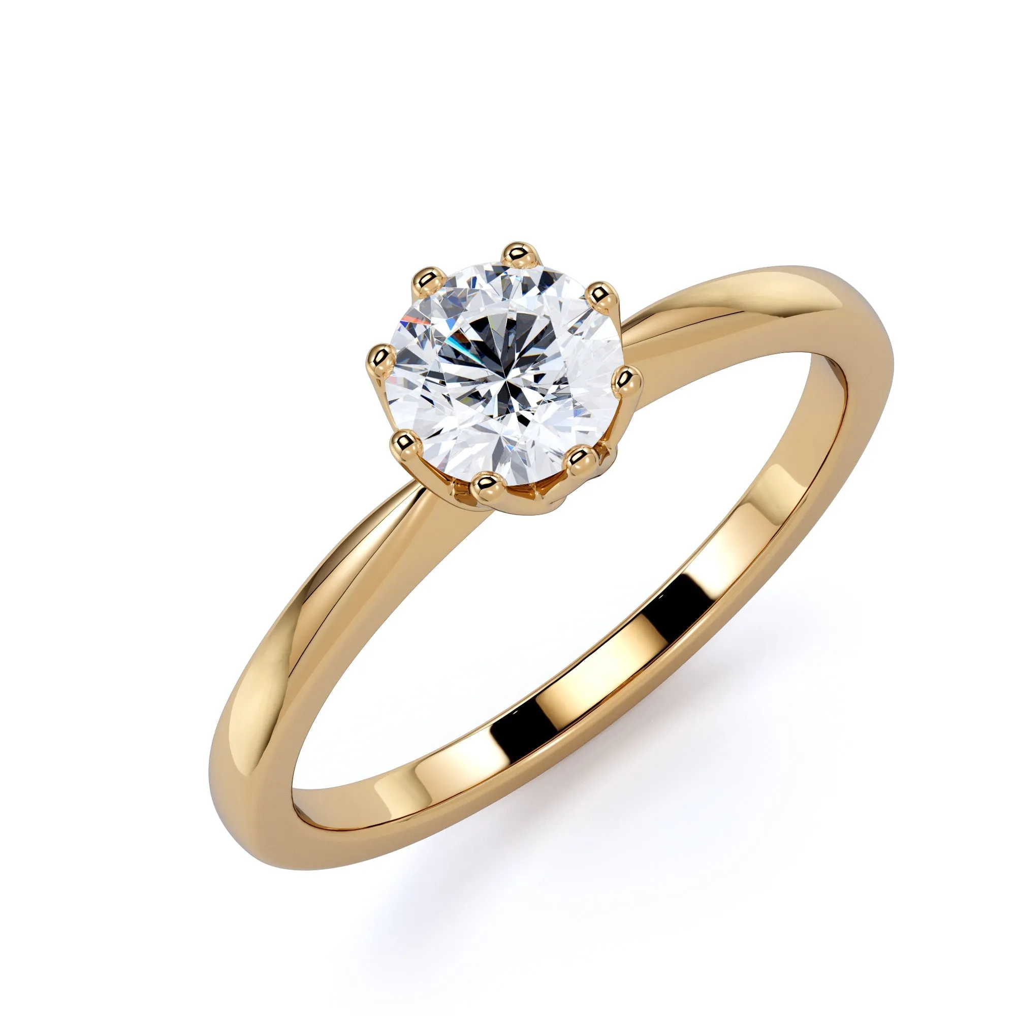 Bright Horizon Flower Natural Round  Diamond Engagement Ring