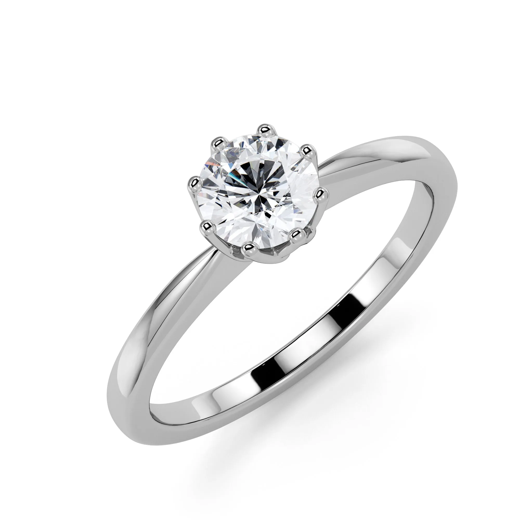 Bright Horizon Flower Natural Round  Diamond Engagement Ring