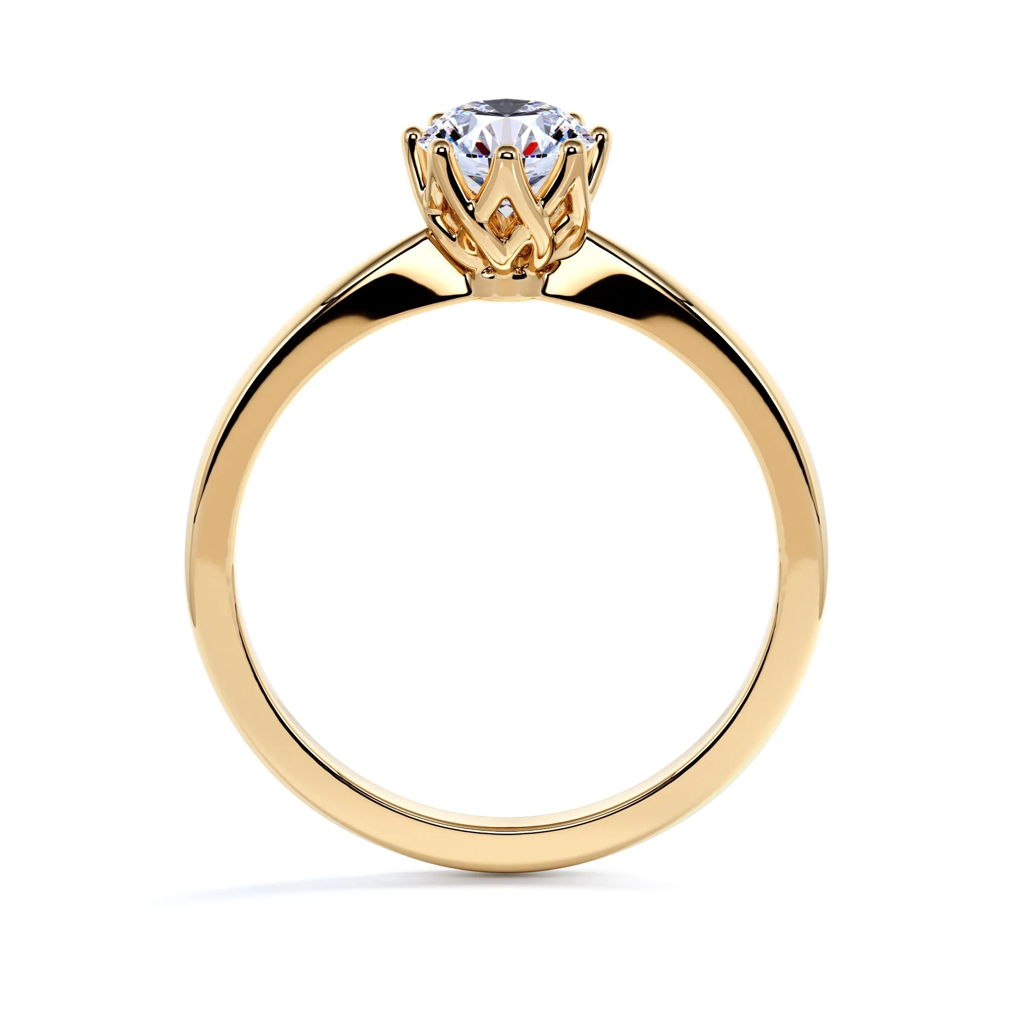Bright Horizon Flower Natural Round  Diamond Engagement Ring