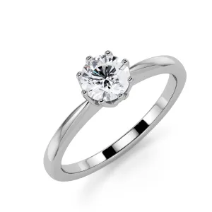 Bright Horizon Flower Natural Round  Diamond Engagement Ring