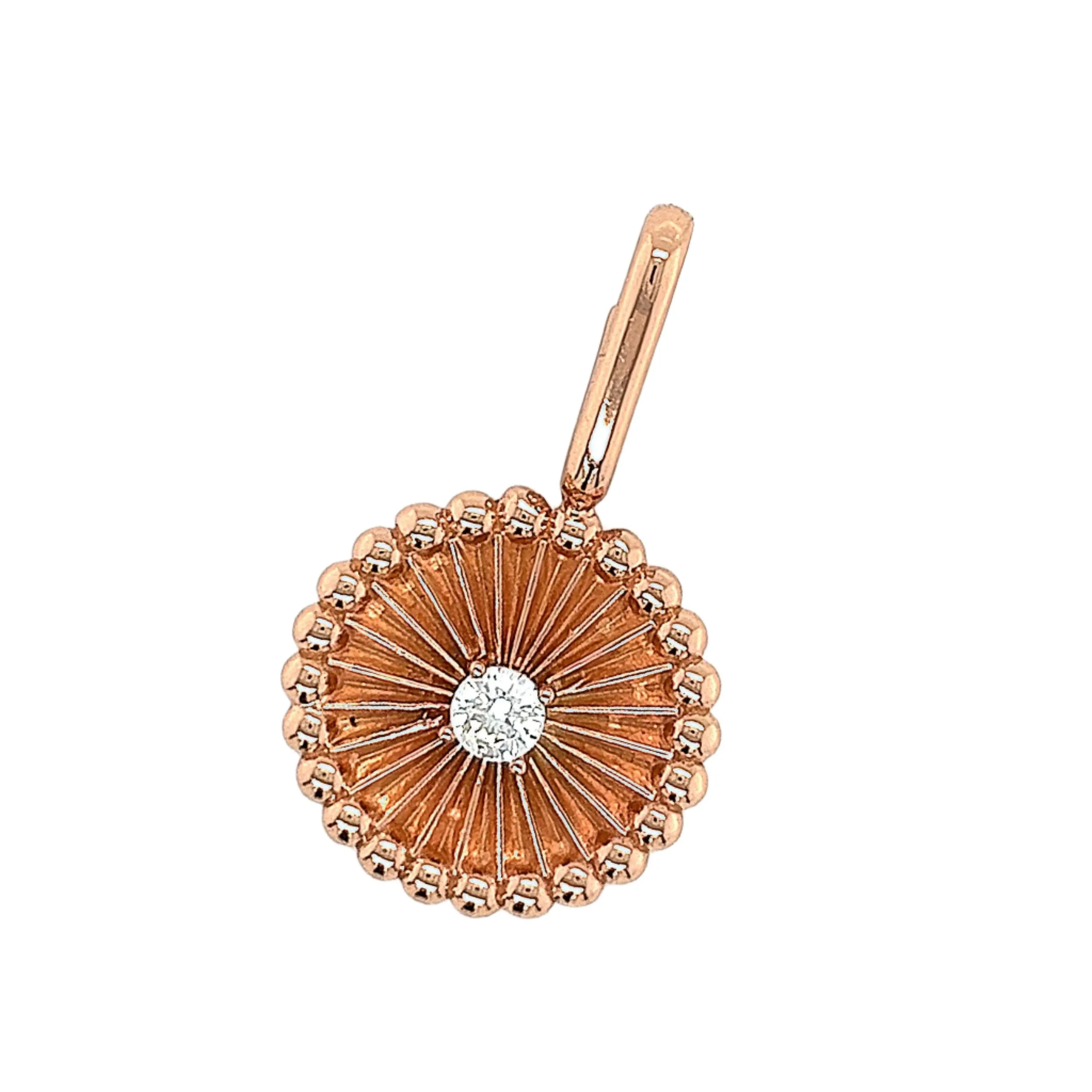 Brilliant Cut Circle Round Medallion Sterling Silver 925 Open Close Bail 1" Pendant Charm - C415719