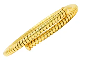 Bulgari 1990's 18 Karat Yellow Gold Tubogas Wrap Vintage Cuff Bracelet