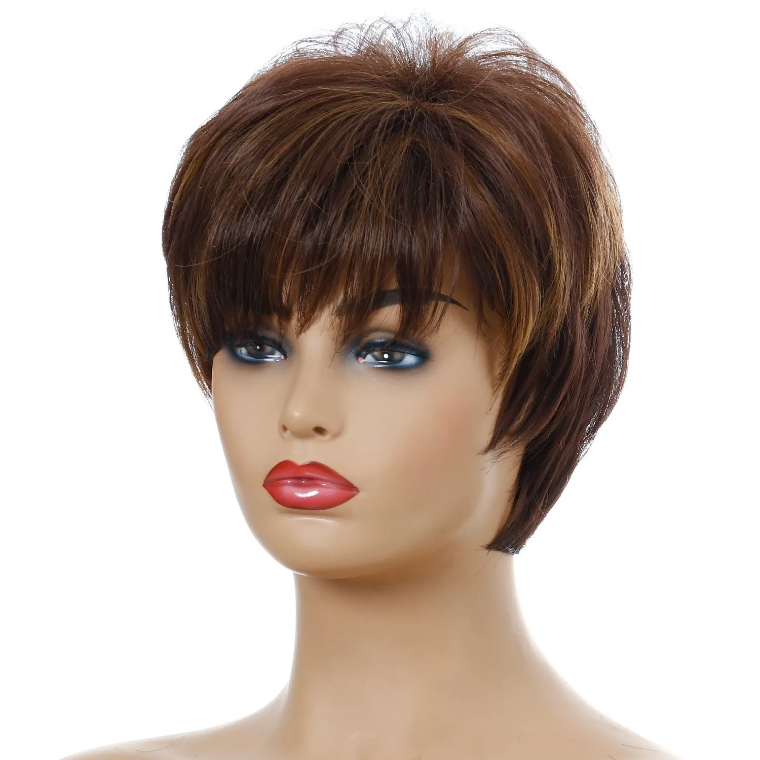 Bye Felicia | Brown Short Pixie Cut Wavy Synthetic Hair Wig