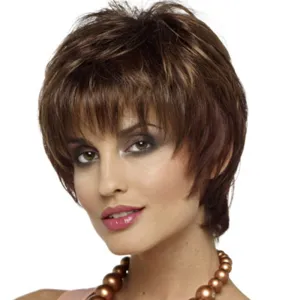 Bye Felicia | Brown Short Pixie Cut Wavy Synthetic Hair Wig