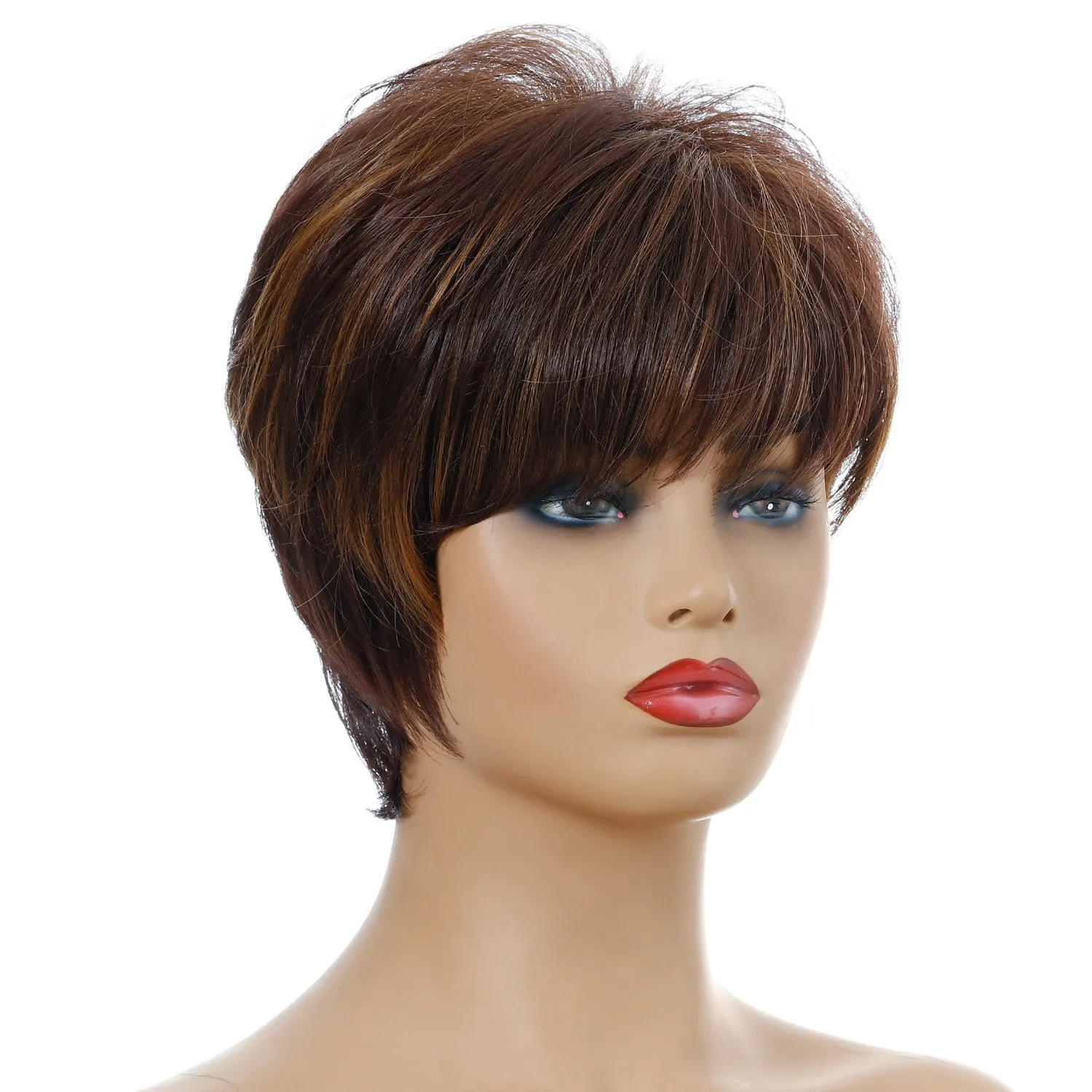 Bye Felicia | Brown Short Pixie Cut Wavy Synthetic Hair Wig