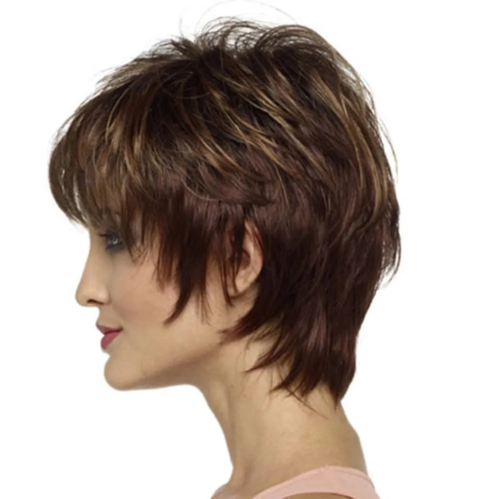 Bye Felicia | Brown Short Pixie Cut Wavy Synthetic Hair Wig