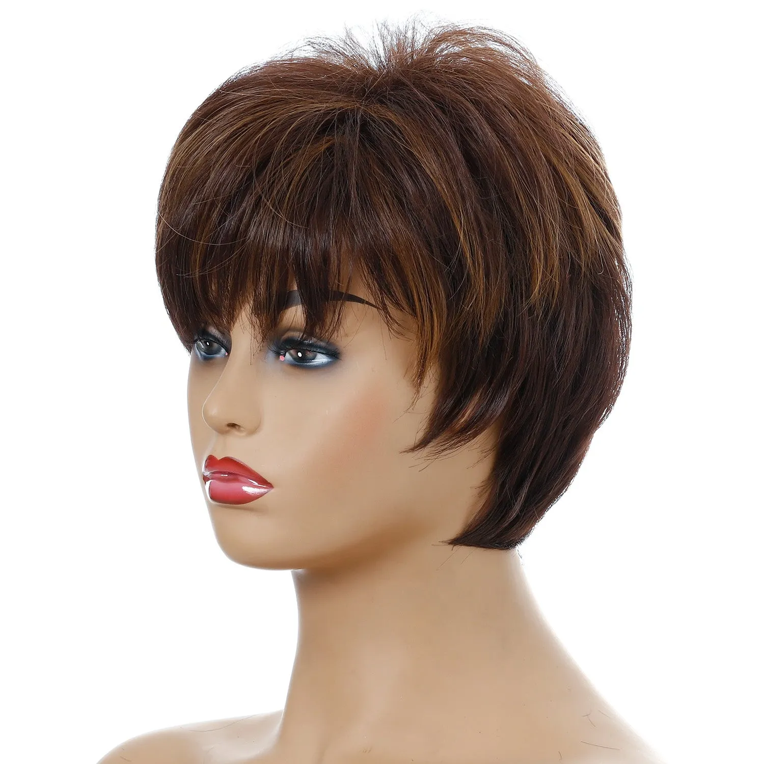 Bye Felicia | Brown Short Pixie Cut Wavy Synthetic Hair Wig