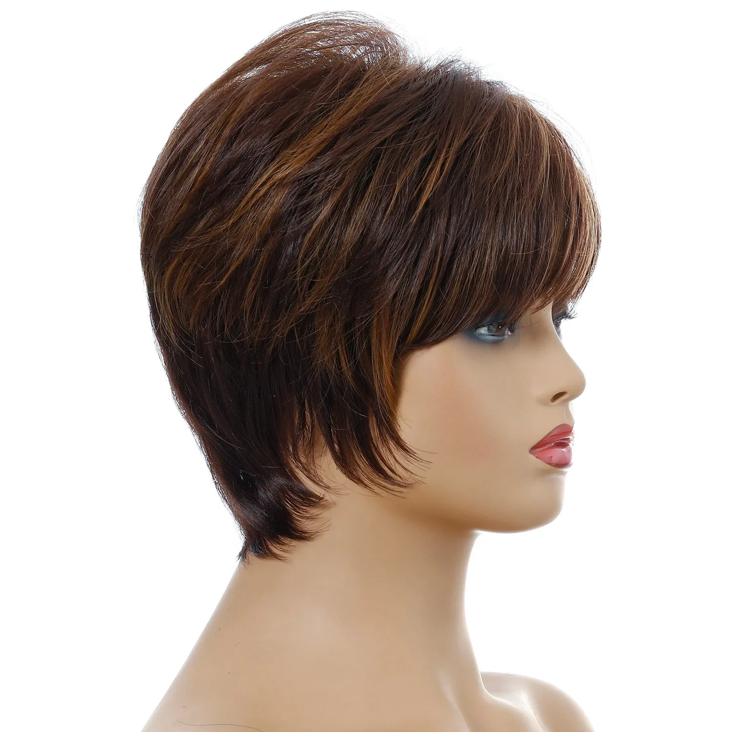 Bye Felicia | Brown Short Pixie Cut Wavy Synthetic Hair Wig