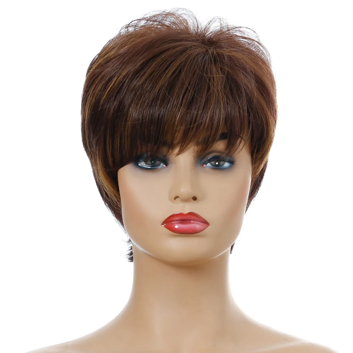 Bye Felicia | Brown Short Pixie Cut Wavy Synthetic Hair Wig