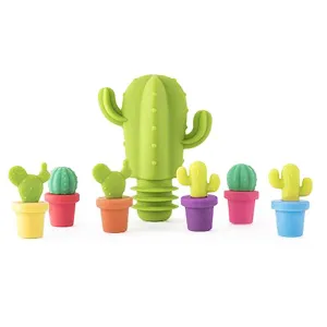 Cactus Silicone Drink Charms & Bottle Stopper
