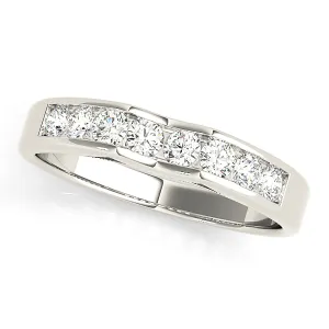 Channel Set Round Diamond Wedding Band