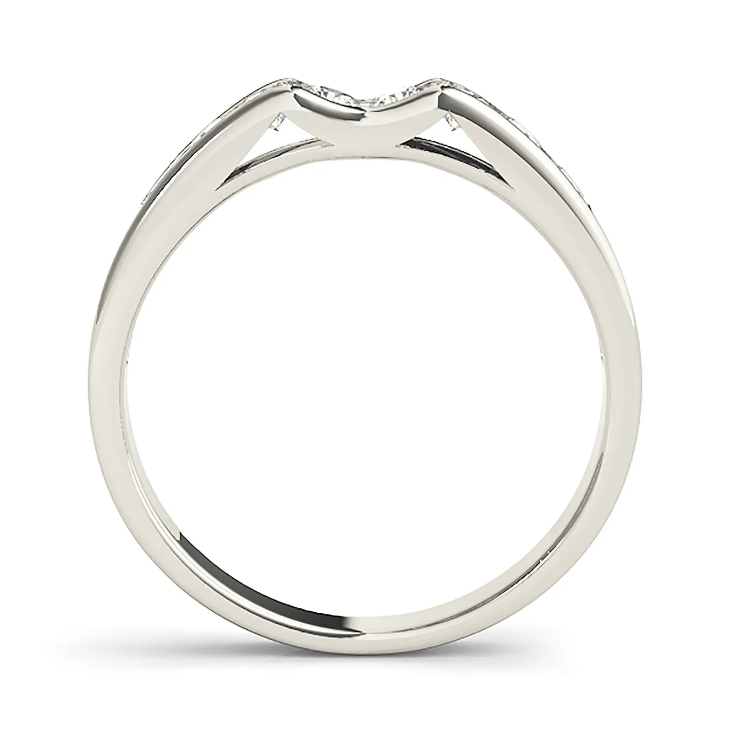 Channel Set Round Diamond Wedding Band