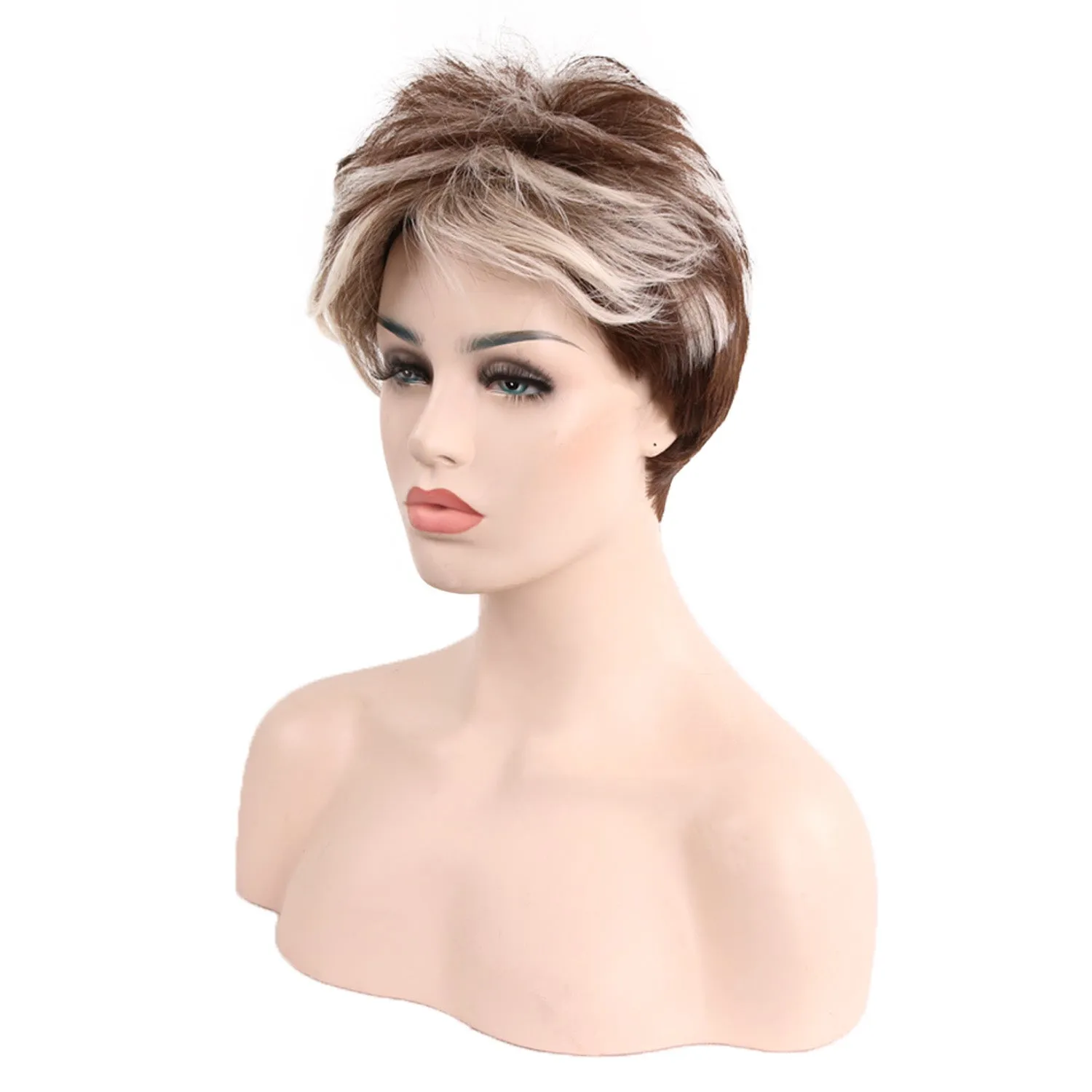 Christine | Blonde Short Pixie Cut Straight Synthetic Hair Wig With Bangs