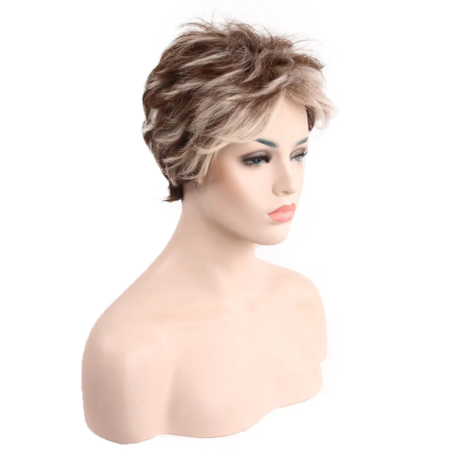 Christine | Blonde Short Pixie Cut Straight Synthetic Hair Wig With Bangs