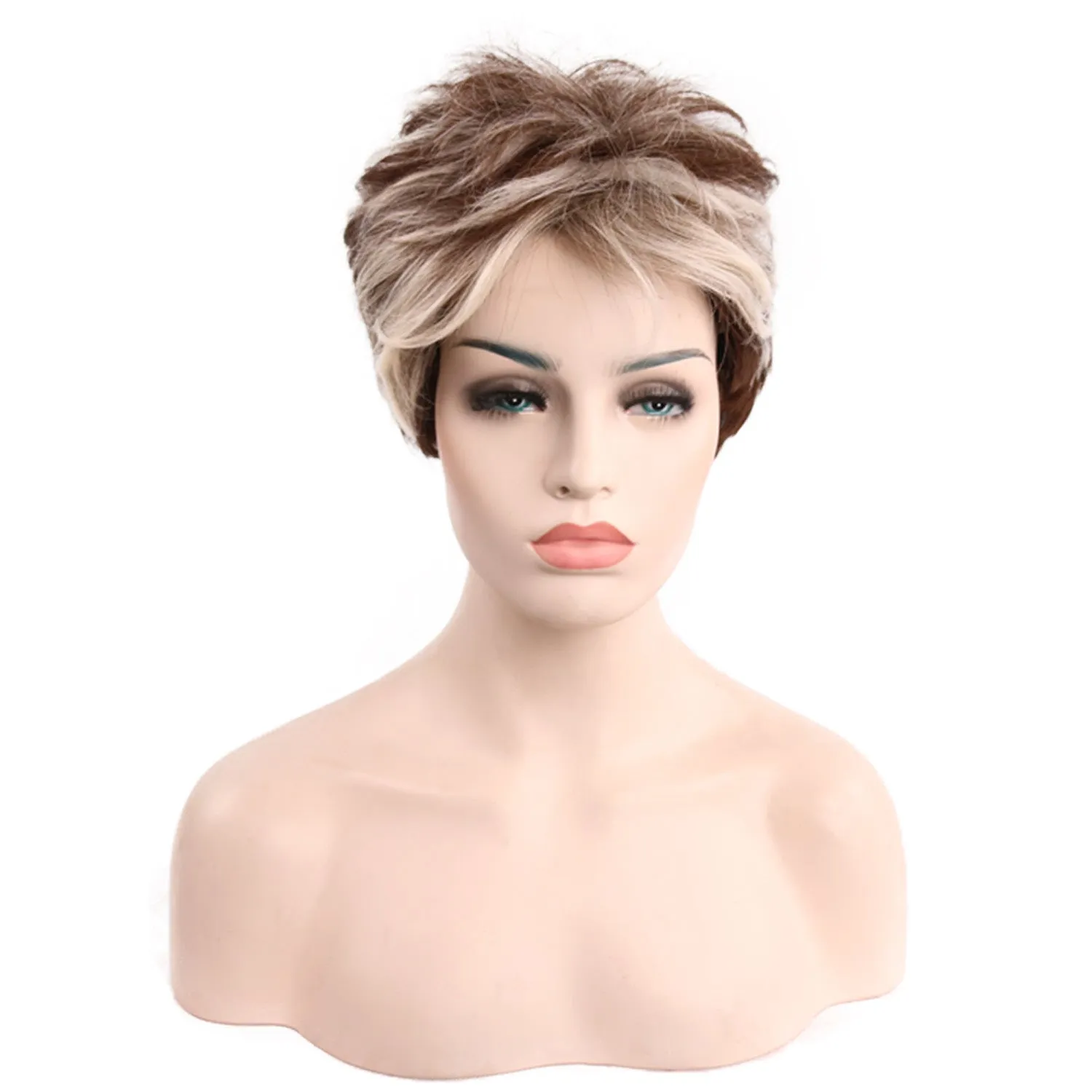 Christine | Blonde Short Pixie Cut Straight Synthetic Hair Wig With Bangs