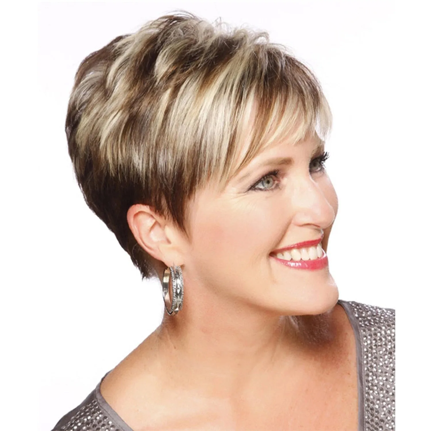 Christine | Blonde Short Pixie Cut Straight Synthetic Hair Wig With Bangs