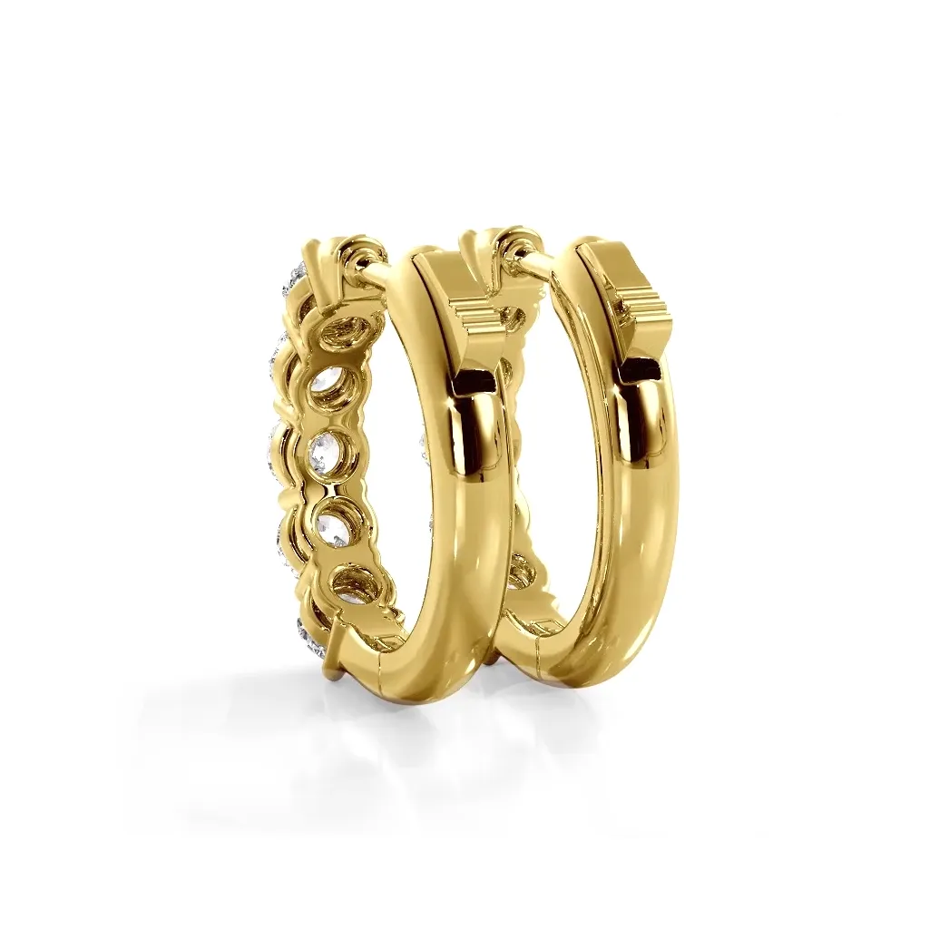 Classic 1.0 ctw. Five Stone Diamond Hoop Earrings