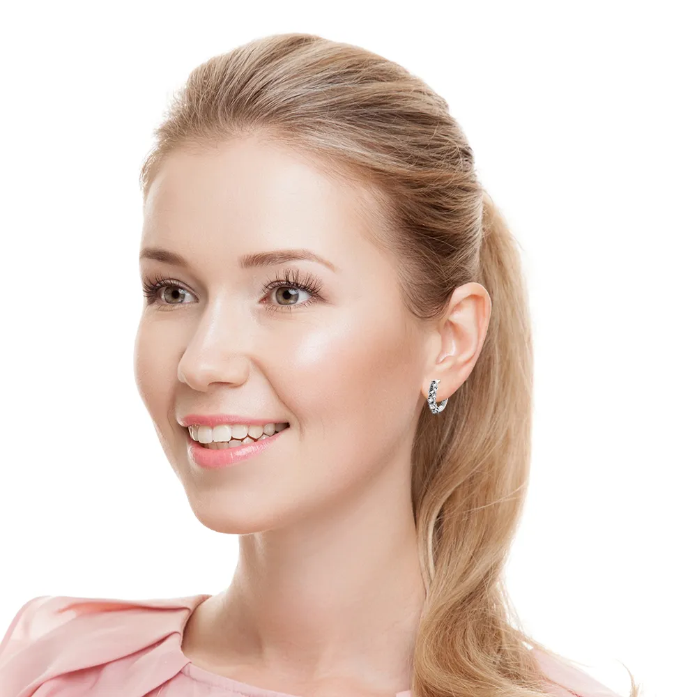 Classic 1.0 ctw. Five Stone Diamond Hoop Earrings