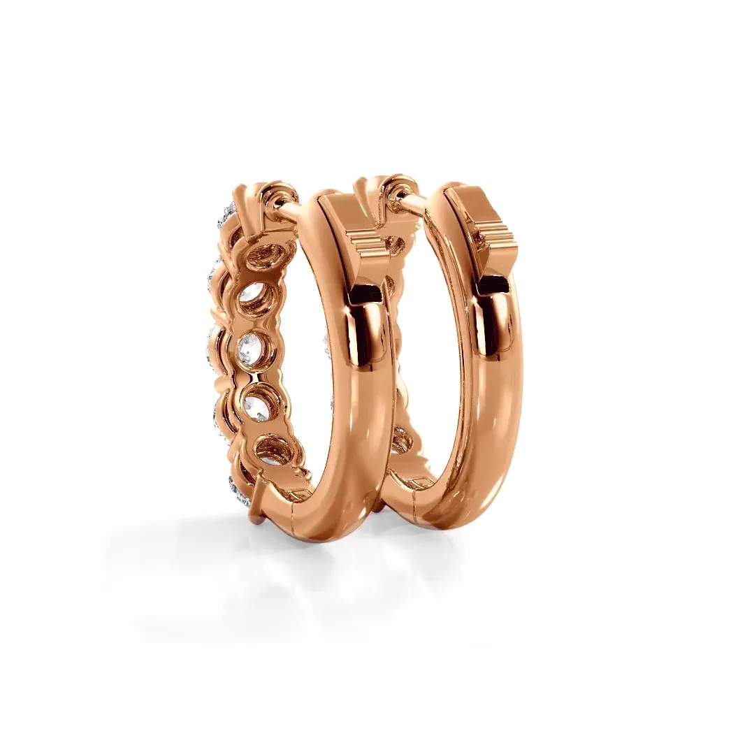 Classic 1.0 ctw. Five Stone Diamond Hoop Earrings