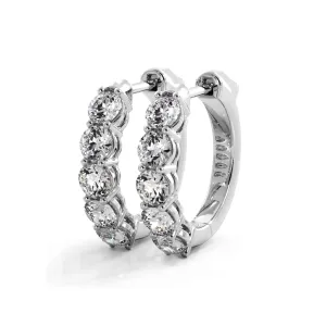 Classic 1.0 ctw. Five Stone Diamond Hoop Earrings