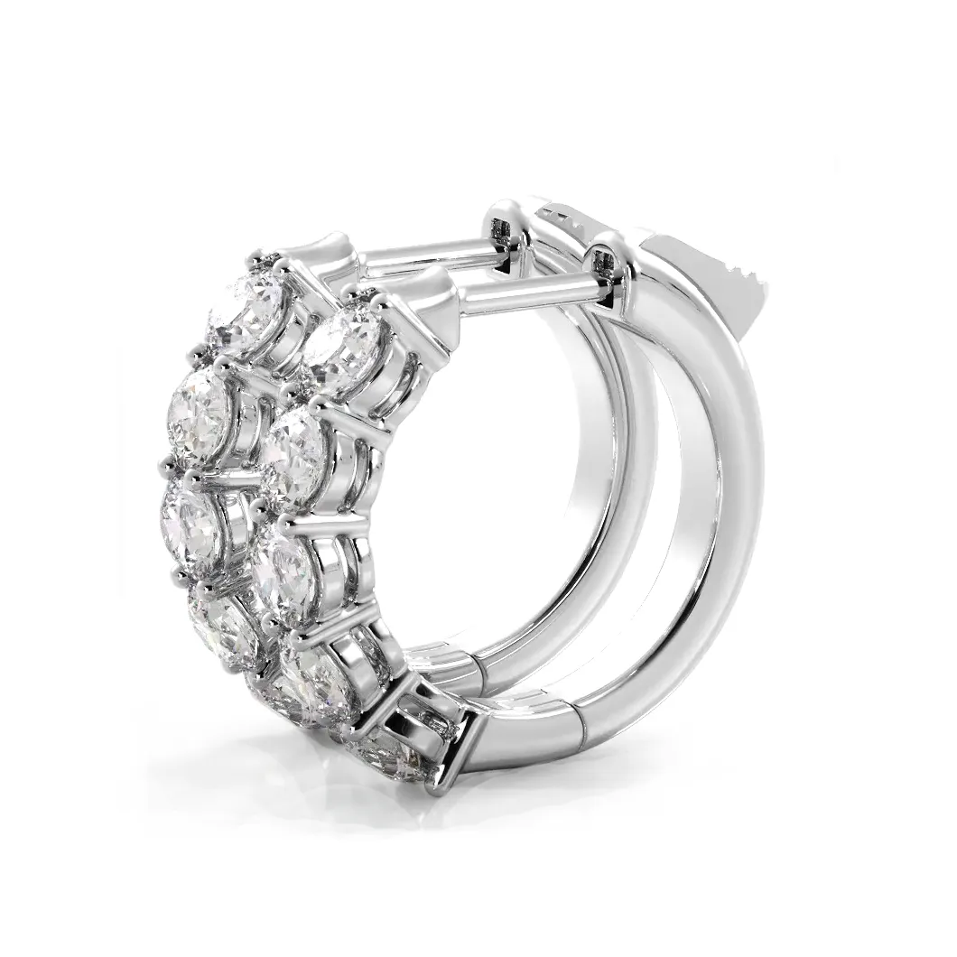 Classic 1.0 ctw. Five Stone Diamond Hoop Earrings