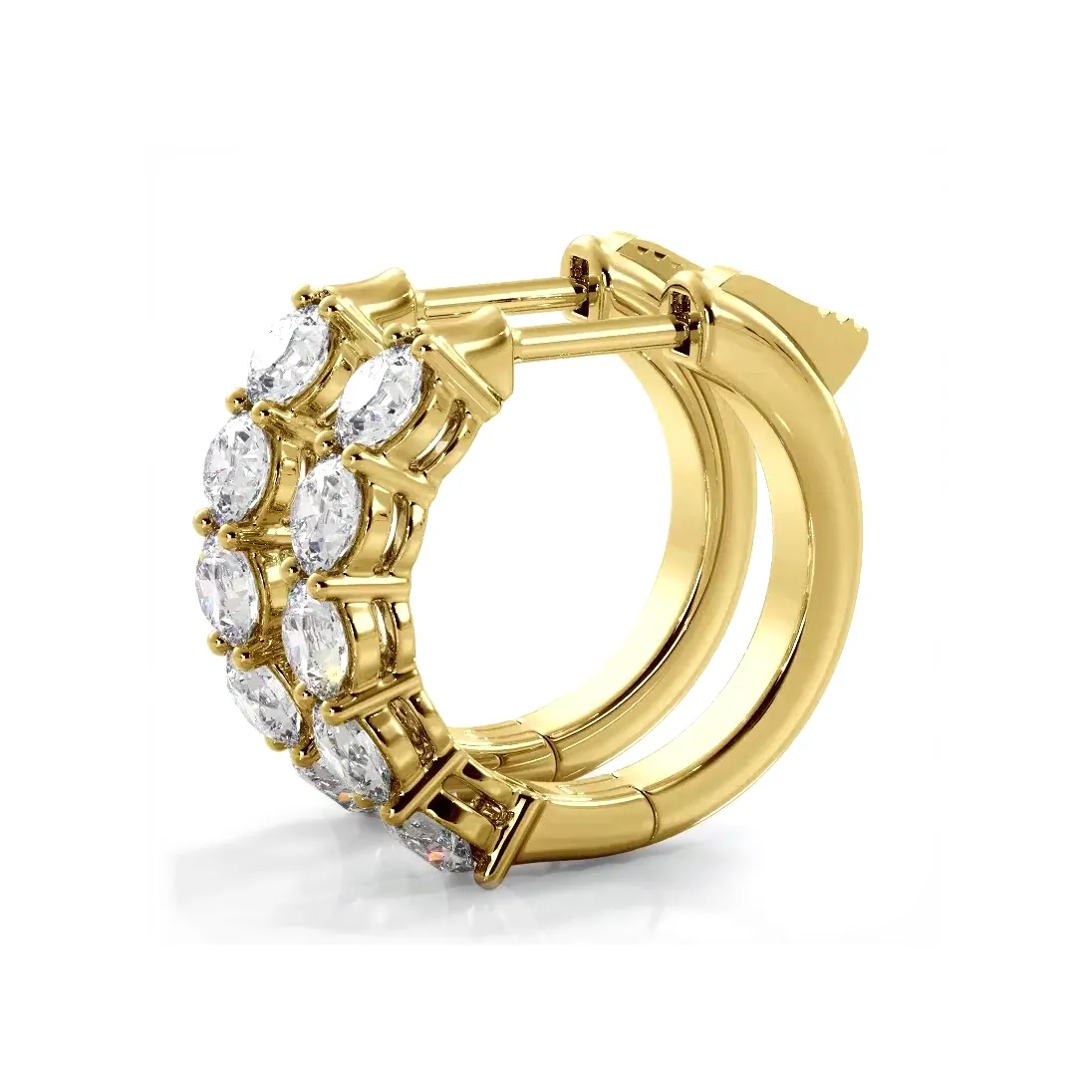 Classic 1.0 ctw. Five Stone Diamond Hoop Earrings