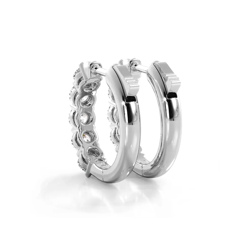 Classic 1.0 ctw. Five Stone Diamond Hoop Earrings