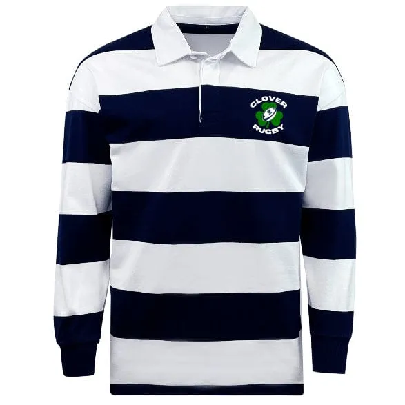 Clover Blue Eagles Rugby Classic Long Sleeve Hooped Rugby Jersey