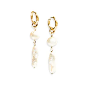 Clover Pearl Mini Hoops