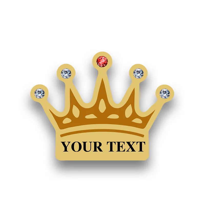 Crown Pins with Custom Text