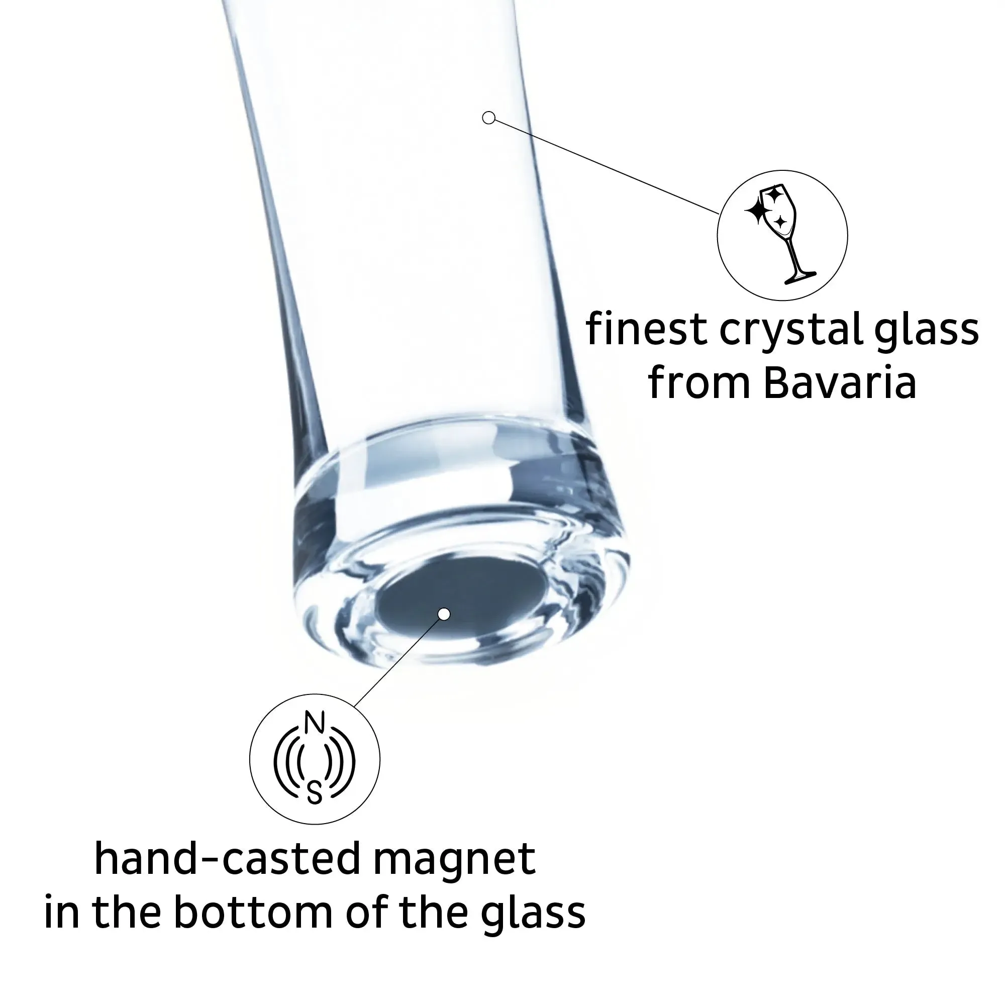 Crystal Magnetic BEER Glass by Silwy
