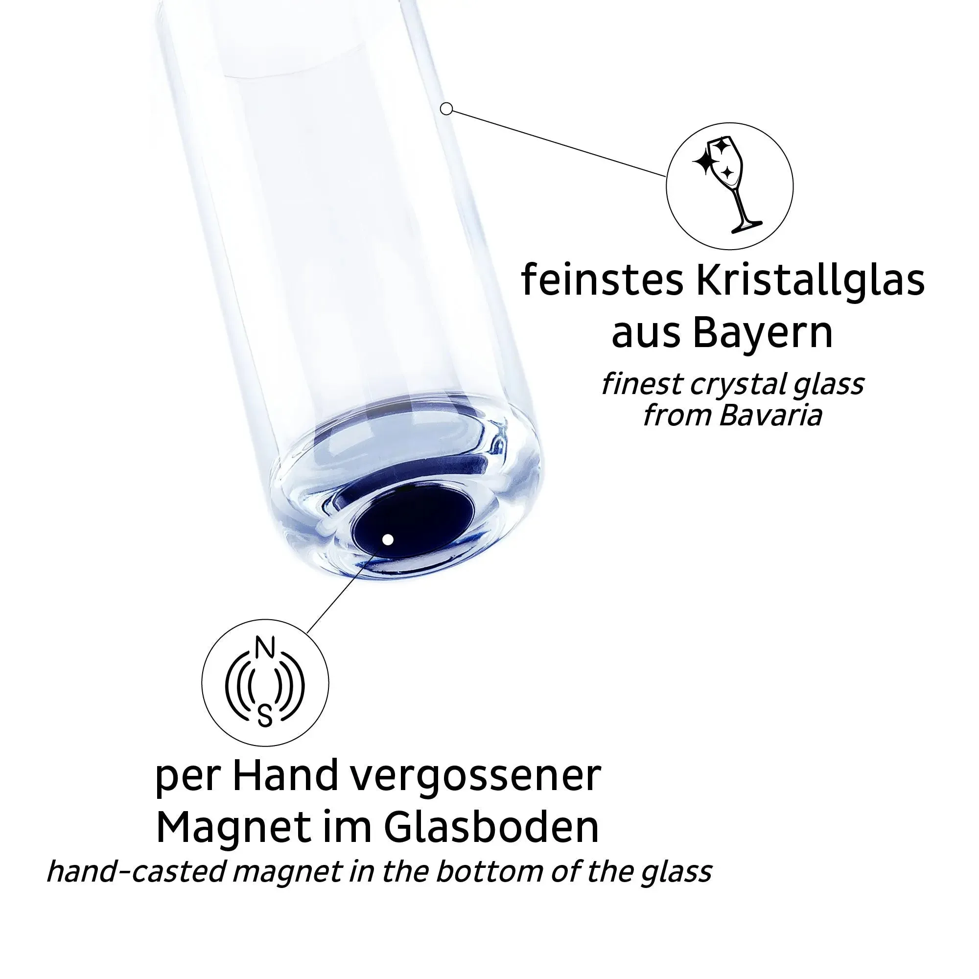 Crystal Magnetic LONGDRINK Slim Glass by Silwy