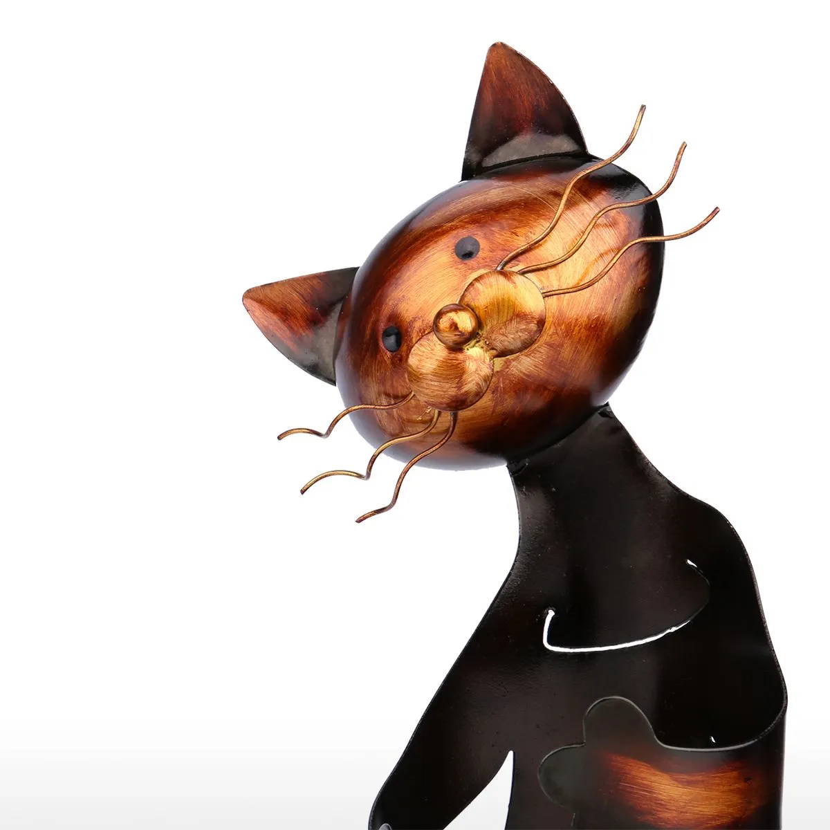 Cute Cat Metal Sculpture Wine Rack Wine Holder