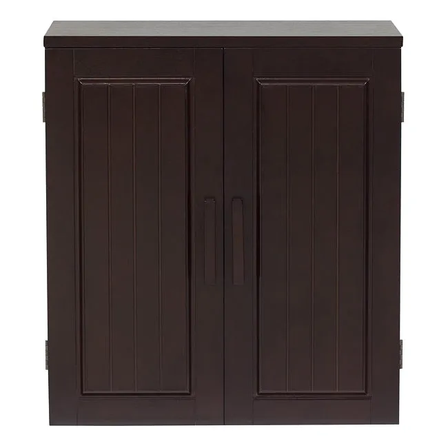 Dark Birch Wood Finish Bathroom Wall Cabinet