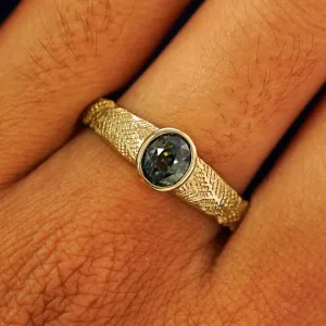 Dark Green Sapphire Pine Ring