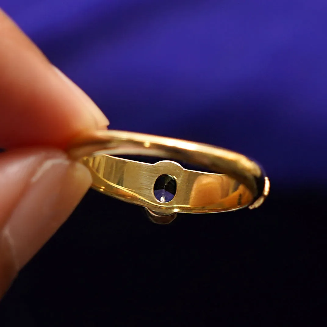 Dark Green Sapphire Pine Ring