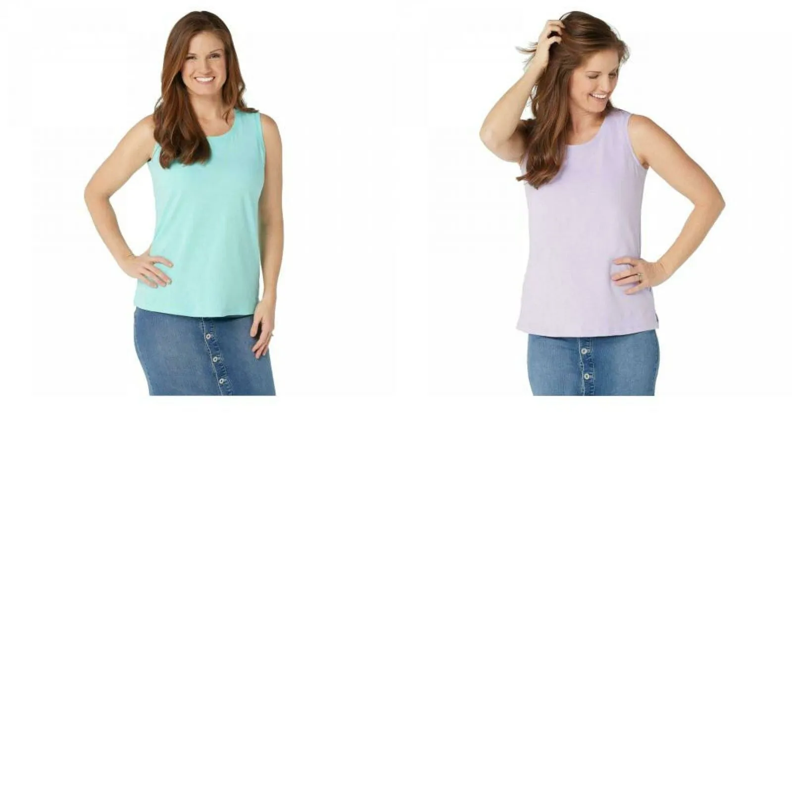 Denim & Co. Plus Size Scoop Neck Twisted Back Tank Top