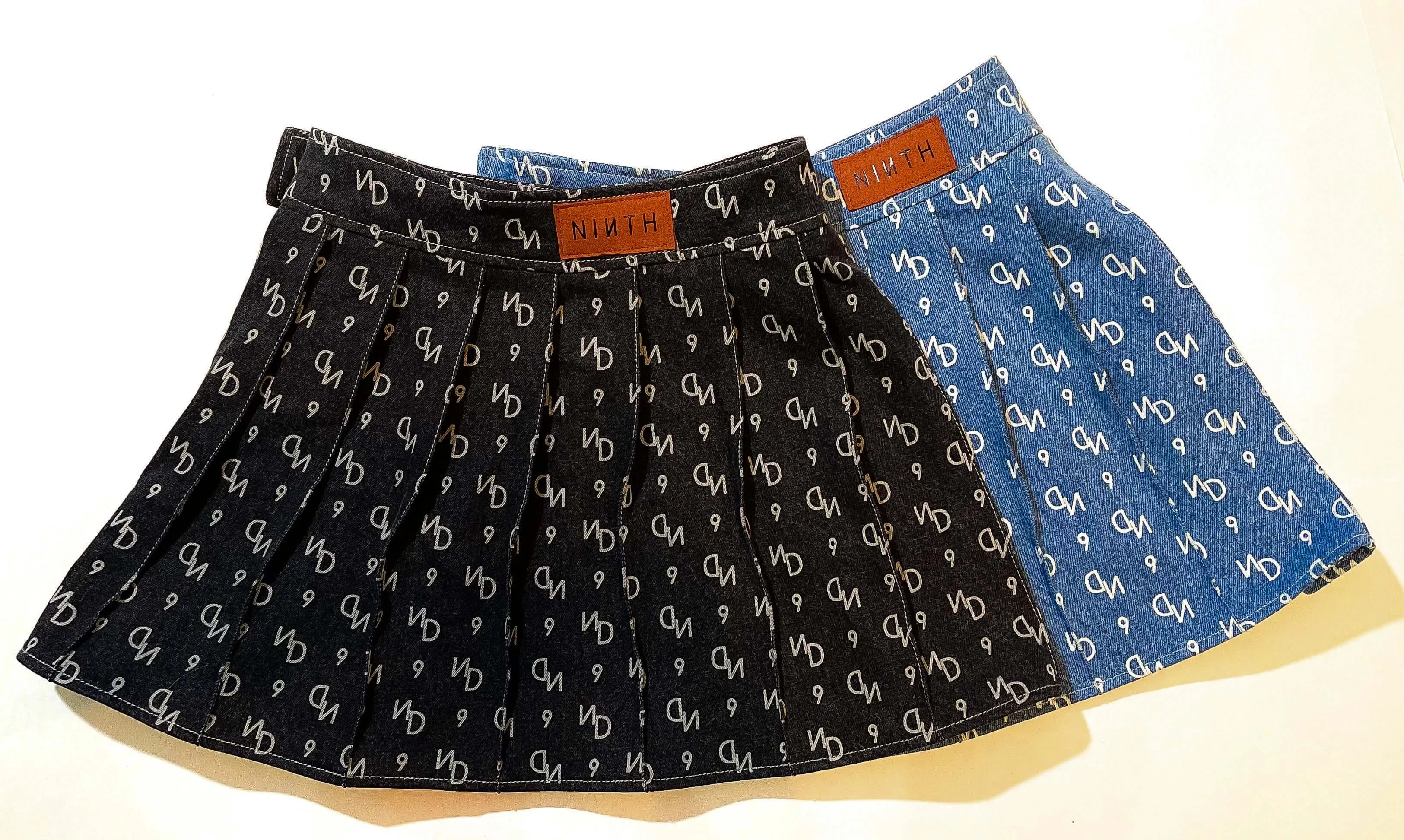 Denim logo Print Tennis Skirt